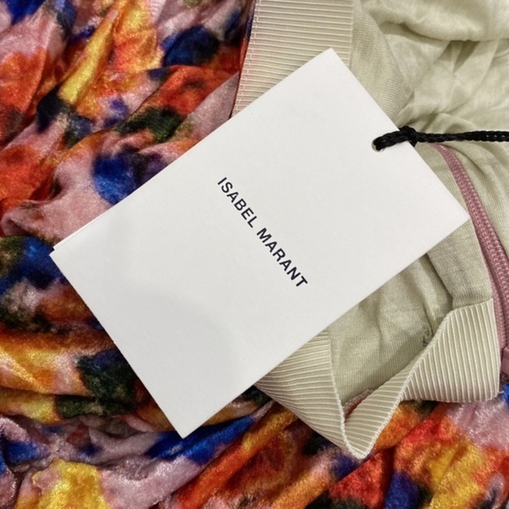 Isabel Marant NWT 40‎ US 8 Guilayo Floral Velvet Mini Skirt Revolve Ruched - Picture 10 of 16